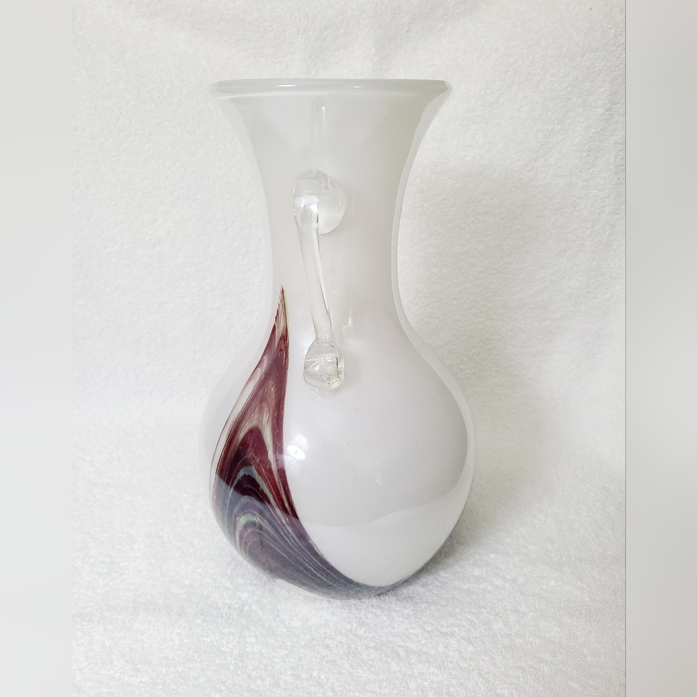 Large Kamei Glass Osaka Vase Japanese Glass Vase Pre-owned Very Good Condition
